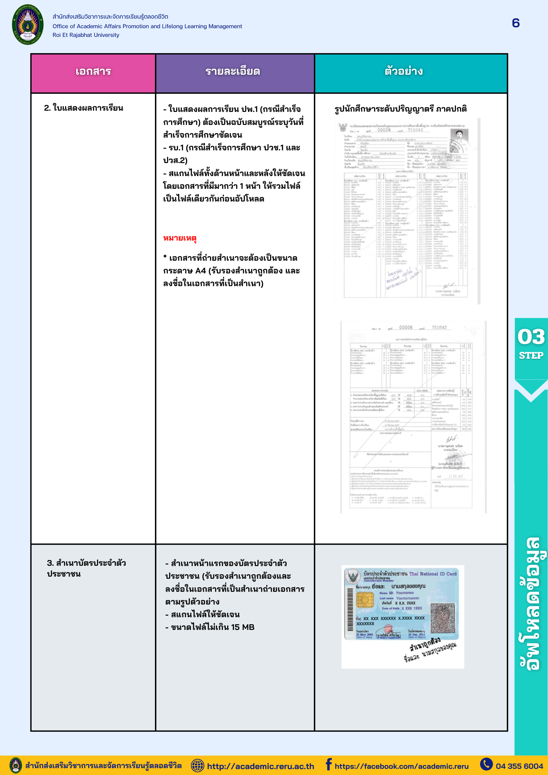 ขั้นตอนการรายงานตัวนักศึกษาใหม่ 6